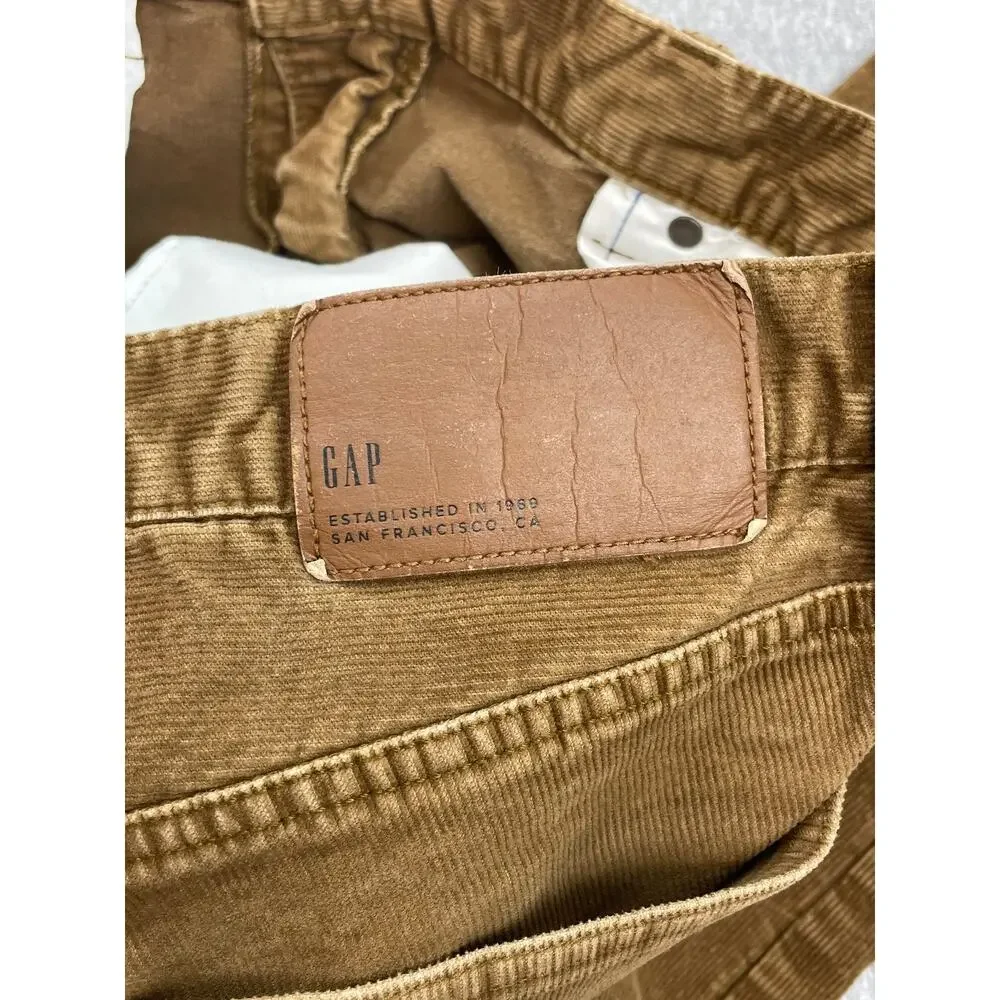 Gap Pants Mens 36 x 32‎ Brown Corduroy Cotton Blend Stretch Skinny